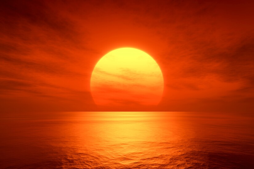 Flaming red sunset